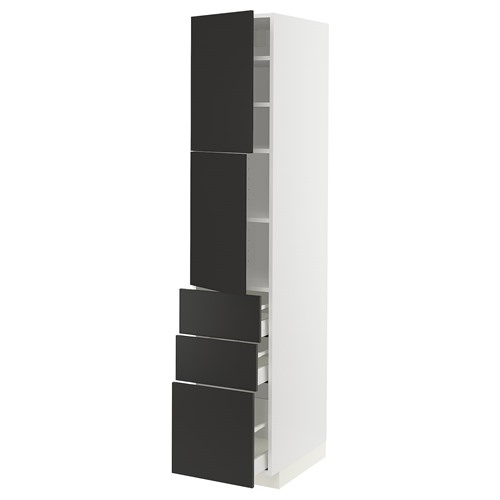 [IKEA/イケア/通信販売]METOD メトード / MAXIMERA マキシメーラ ご機嫌押し入れ 扉2枚＋引き出し3個付き添い人, 白いこと/ニッケボー 引っ敷き濃灰色[13](a)(29497368)