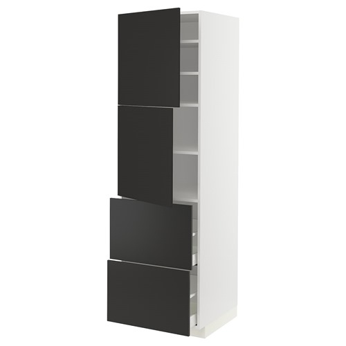 [IKEA/イケア/通信販売]METOD メトード / MAXIMERA マキシメーラ ご機嫌押し入れ 扉2枚+抽き出し2段付き添い人, 白いこと/ニッケボー 引っ敷き濃灰色[11](a)(29498594)