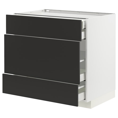 [IKEA/イケア/通信販売]METOD メトード / MAXIMERA マキシメーラ 軍事基地押し込み 抽き出し向こう正面3枚/抽き出し4個付き添い人, 白いこと/ニッケボー つや消し暗灰色[9](a)(49498833)