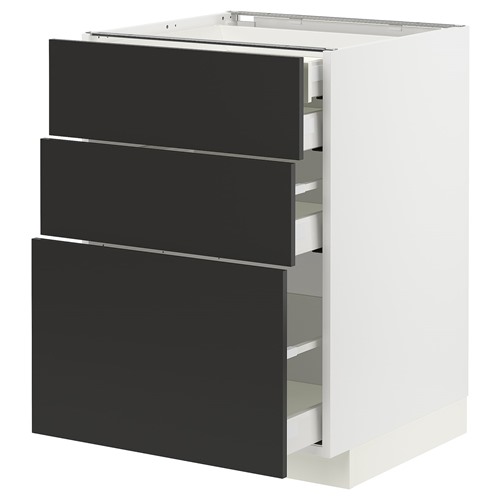 [IKEA/イケア/通信販売]METOD メトード / MAXIMERA マキシメーラ 軍事基地押し込み 抽き出し向こう正面3枚/抽き出し4個付き添い人, 白いこと/ニッケボー つや消し暗灰色[9](a)(89497860)