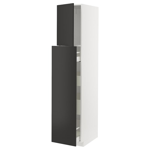 [IKEA/イケア/通信販売]METOD メトード / MAXIMERA マキシメーラ ご機嫌押し入れ 抽き出し式/扉1枚/抽き出し4個付き添い人, 白いこと/ニッケボー 引っ敷き濃灰色[11](a)(89498708)