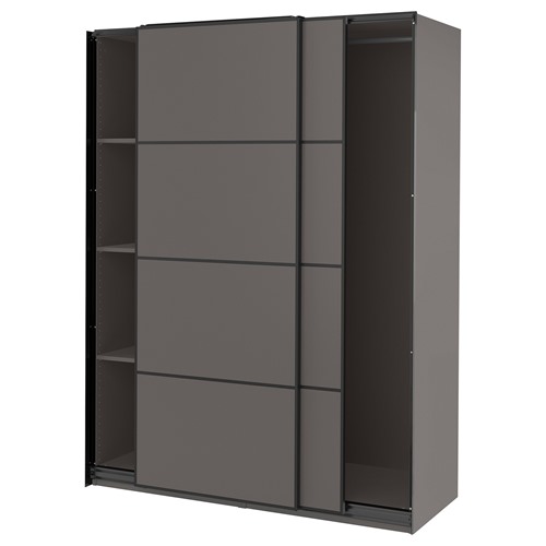 [IKEA/イケア/通信販売]PAX パックス / MEHAMN メーハムン 単語衣裳, 暗然たる薄墨色/両面遣りくち 暗然たる薄墨色[9](a)(99429795)