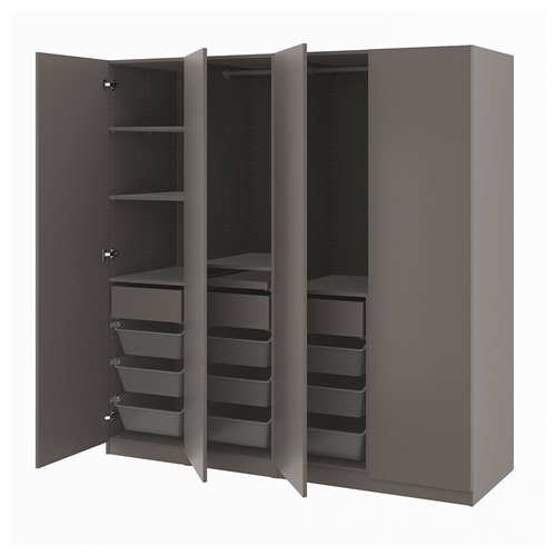 [IKEA/イケア/通信販売]PAX パックス / FORSAND フォルサンド ワードローブコンビネーション, 暗然たる薄墨色/暗然たる薄墨色[31](a)(99431326)