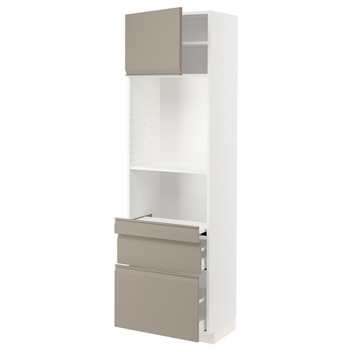 [IKEA/イケア/通信販売]METOD メトード / MAXIMERA マキシメーラ ご機嫌押し入れ 抽き出し式シェルフ/抽き出し2個/扉付き添い人, 白いこと/ウップローヴ マットダークベージュ[10](a)(79492486)