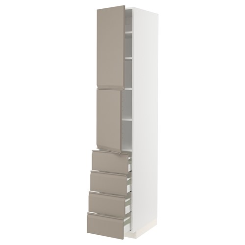 [IKEA/イケア/通信販売]METOD メトード / MAXIMERA マキシメーラ 御機嫌押し込み 棚板/抽き出し4個/扉2枚付き添い人, 白いこと/ウップローヴ マットダークベージュ[15](a)(89492382)