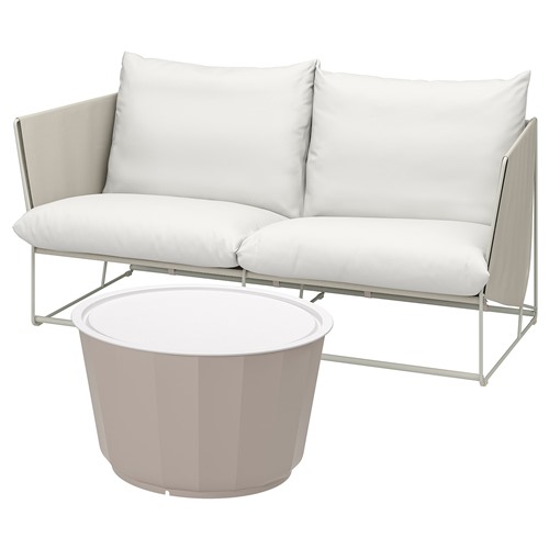 [IKEA/イケア/通信販売]HAVSTEN ハーヴステン / LAGASKAR ローガシェール 2人用待ち合い室仕掛ける 室外用, ベージュ/ベージュ[5](a)(09501012)
