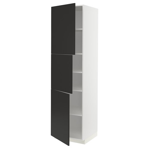 [IKEA/イケア/通信販売]METOD メトード ご機嫌押し入れ 棚板/扉3枚付き添い人, 白いこと/ニッケボー 引っ敷き濃灰色[9](a)(59497395)