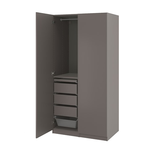 [IKEA/イケア/通信販売]PAX パックス / FORSAND フォルサンド ワードローブコンビネーション, 暗然たる薄墨色/暗然たる薄墨色[20](a)(39431169)