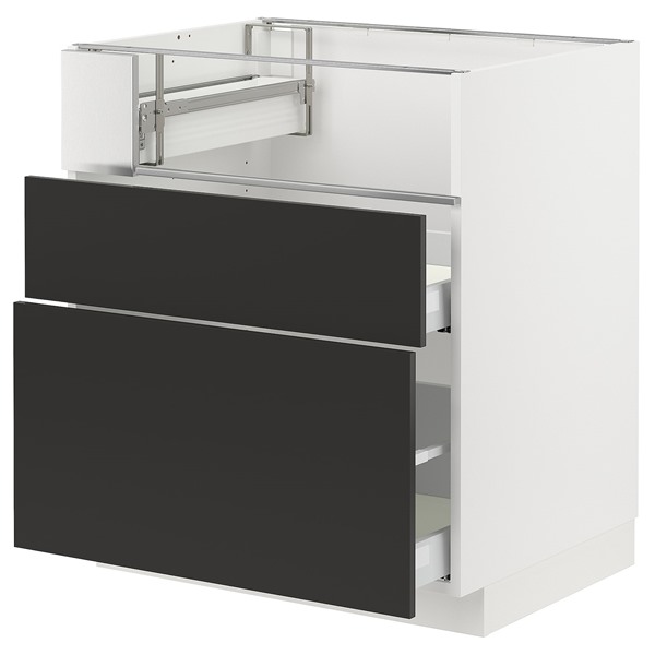 [IKEA/イケア/通信販売]METOD メトード / MAXIMERA マキシメーラ 軍事基地押し入れ コンロ/フィッシュグリル/抽き出し2個, 白いこと/ニッケボー 引っ敷き濃灰色[7](a)(79498209)
