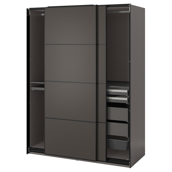 [IKEA/イケア/通販]PAX パックス / MEHAMN メーハムン ワードローブコンビネーション, ダークグレー/両面仕様 ダークグレー[16](a)(29523065)