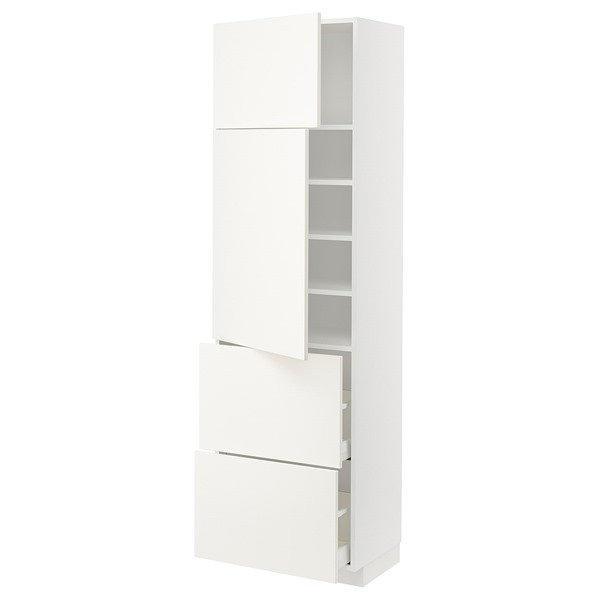 [IKEA/イケア/通販]METOD メトード / MAXIMERA マキシメーラ ハイキャビネット 扉2枚+引き出し2段付き, ホワイト/ヴァルステナ ホワイト[11](a)(29506787)｜WEBYセレクション　店