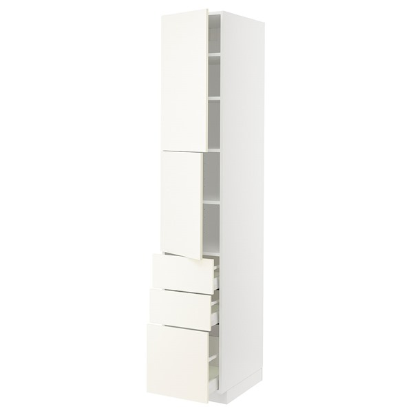 [IKEA/イケア/通販]METOD メトード / MAXIMERA マキシメーラ ハイキャビネット 扉2枚＋引き出し3個付き, ホワイト/ヴァルステナ ホワイト[13](a)(39506758)