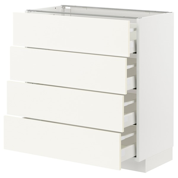 [IKEA/イケア/通販]METOD メトード / MAXIMERA マキシメーラ ベースキャビネット 引き出し4個付き, ホワイト/ヴァルステナ ホワイト[9](a)(49506734)