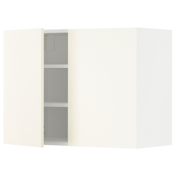 [IKEA/イケア/通信販売]METOD メトード ウォール収納家具 棚板/扉2枚付き添い人, 白いこと/ヴァルステナ 白いこと[6](a)(69506648) クローゼット・ワードローブ-インテリア・寝具・収納