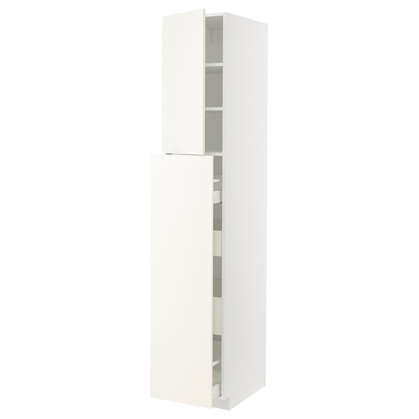 [IKEA/イケア/通信販売]METOD メトード / MAXIMERA マキシメーラ 御機嫌押し込み 抽き出し式/抽き出し4個/扉1枚/棚板2枚, 白いこと/ヴァルステナ 白いこと[12](a)(89506751)