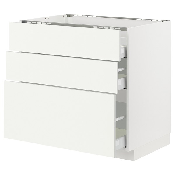 [IKEA/イケア/通信販売]METOD メトード / MAXIMERA マキシメーラ 軍事基地押し入れ コンロ用/抽き出し向こう正面3枚/抽き出し3個, 白いこと/ヴァルステナ 白いこと[8](a)(89506713)
