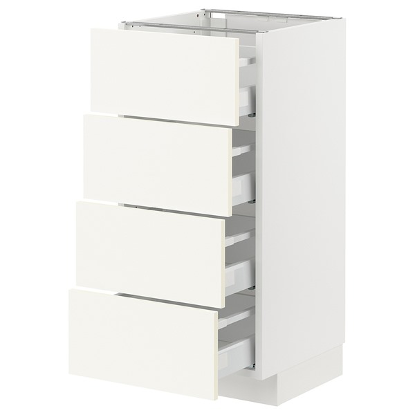 [IKEA/イケア/通販]METOD メトード / MAXIMERA マキシメーラ ベースキャビネット 引き出し4個付き, ホワイト/ヴァルステナ ホワイト[9](a)(89506732)