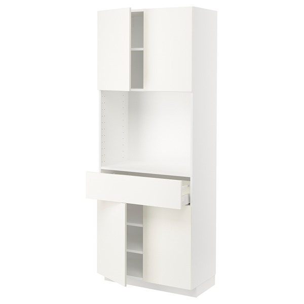 [IKEA/イケア/通販]METOD メトード / MAXIMERA マキシメーラ ハイキャビネット 扉4枚＋引き出し1個付き, ホワイト/ヴァルステナ ホワイト[13](a)(99506802)