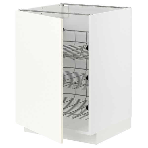 [IKEA/イケア/通販]METOD メトード ベースキャビネット ワイヤーバスケット付き, ホワイト/ヴァルステナ ホワイト[6](a)(29506612)｜WEBYセレクション　店