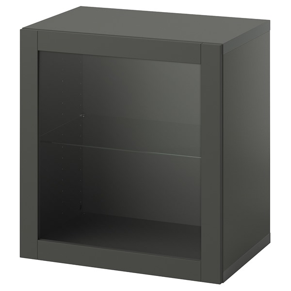 [IKEA/イケア/通販]BESTA ベストー シェルフユニット 扉付, ダークグレー/シンドヴィーク ダークグレー[4](a)(89555628)