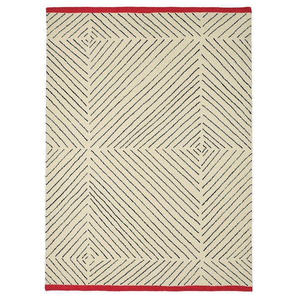 IKEA ラグ NÖVLING（ノーヴリング） NÖVLING rug, low pile, dark blue/yellow-brown, 4'2