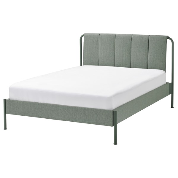 [IKEA/イケア/通信販売]TALLASEN テルオーセン ファブリックベッドフレーム マットレス付き添い人, ク―ルスタ 薄墨色緑であること/ヴァレヴォーグ ふつう[4](a)(89537125)