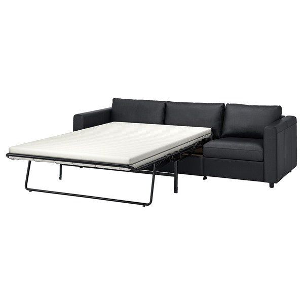 [IKEA/イケア/通信販売]VIMLE ヴィムレ 3人掛け長いす寝台, グラン/ボームスタード 黒いこと[6](a)(09477371)