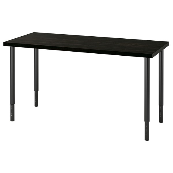 [IKEA/イケア/通信販売]LAGKAPTEN ラグカプテン / OLOV オーロヴ 事務机, 黒いこと赤銅色/黒いこと[5](a)(79417487)