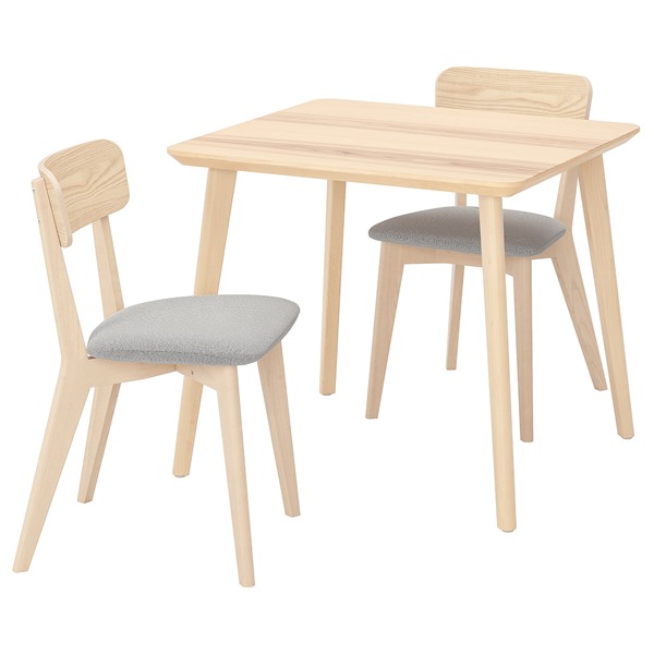 [IKEA/イケア/通販]LISABO リーサボー / LISABO リーサボー テーブル＆チェア2脚, アッシュ/タルミーラ ホワイト/ブラック[3](a)(59554833)