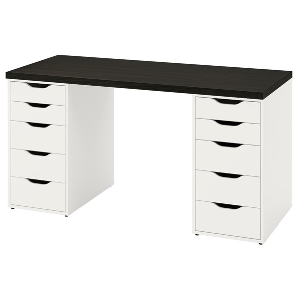 [IKEA/イケア/通信販売]LAGKAPTEN ラグカプテン / ALEX アレクス 事務机, 黒いこと赤銅色/白いこと[3](d)(89432190)