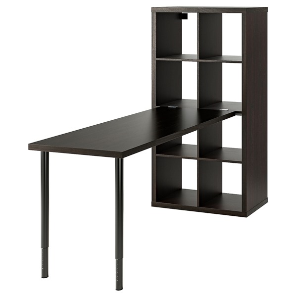 [IKEA/イケア/通販]KALLAX カラックス / LAGKAPTEN ラグカプテン デスクコンビネーション, ブラック/ブラックブラウン[5](d)(39483455)