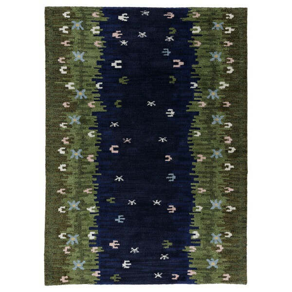 ノーヴリング ラグ パイル短, ダークブルー/イエローブラウン, 170x240 NÖVLING rug, low pile dark blue/yellow-brown - IKEA