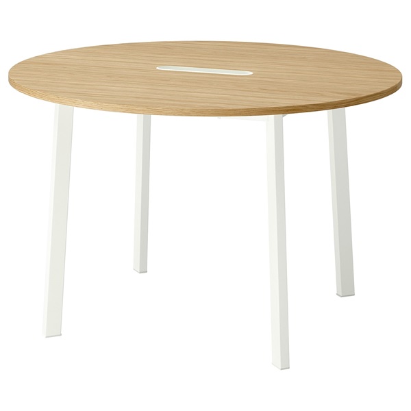 [IKEA/イケア/通信販売]MITTZON ミッツォーン 話し合い用時刻表, 丸形 オーク材材穿刺板/白いこと[ID](a)(39530503)