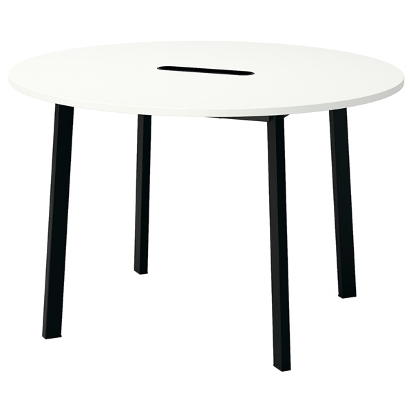 [IKEA/イケア/通信販売]MITTZON ミッツォーン 円卓会議用一覧表, 丸形 白いこと/黒いこと[ID](a)(69530436)