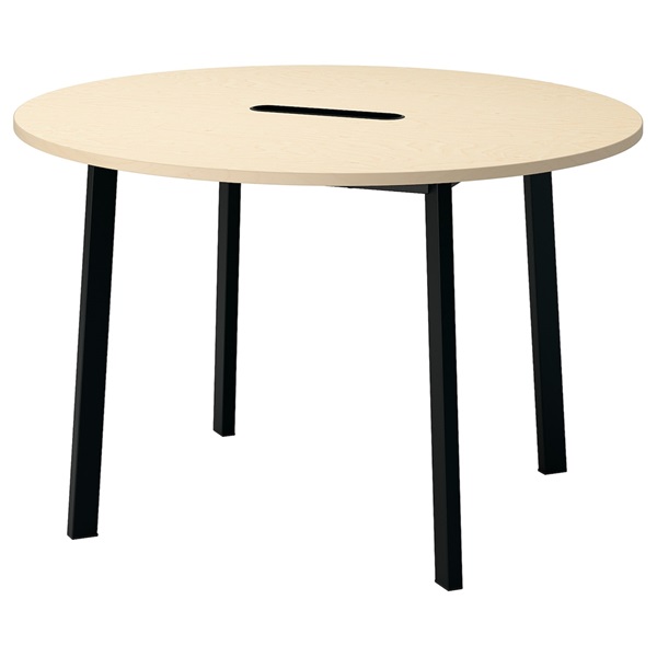[IKEA/イケア/通信販売]MITTZON ミッツォーン 円卓会議用一覧表, 丸形 バーチ材穿刺板/黒いこと[ID](a)(19530429)