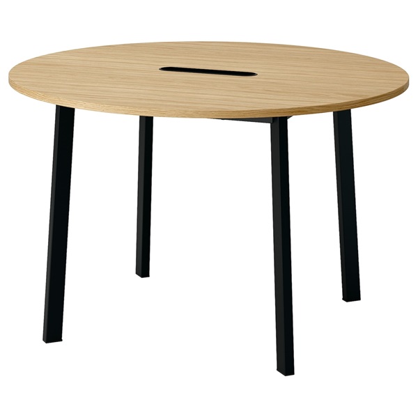[IKEA/イケア/通信販売]MITTZON ミッツォーン 円卓会議用一覧表, 丸形 オーク材材穿刺板/黒いこと[ID](a)(29530457)