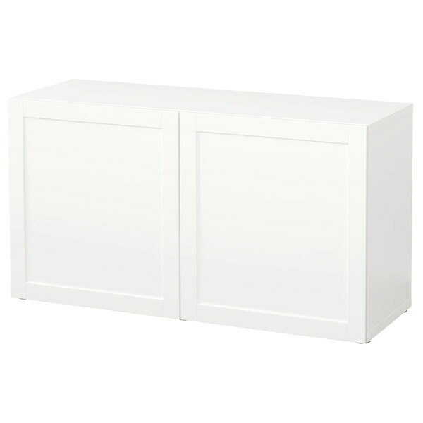 [IKEA/イケア/通販]BESTA ベストー シェルフユニット 扉付, ホワイト/ハンヴィーケン ホワイト[7](a)(99047386)｜WEBYセレクション　店