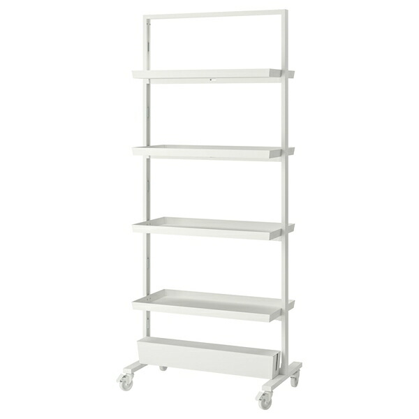 [IKEA/イケア/通信販売]MITTZON ミッツォーン 一こま キャスター/ディスプレイシェルフ/有線テレビボックス席付き添い人, 白いこと[6](a)(19562364)