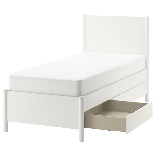 イケア ベッドフレーム収納付き マンダール セミダブル IKEA MANDAL MANDAL マンダール ベッドフレーム 収納付き, バーチ, ホワイト