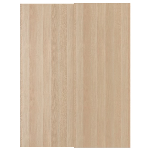 [IKEA/イケア/通信販売]HASVIK ハスヴィーク 引き戸 2枚組, ホワイトステインオーク調[LK](a)(50521559)