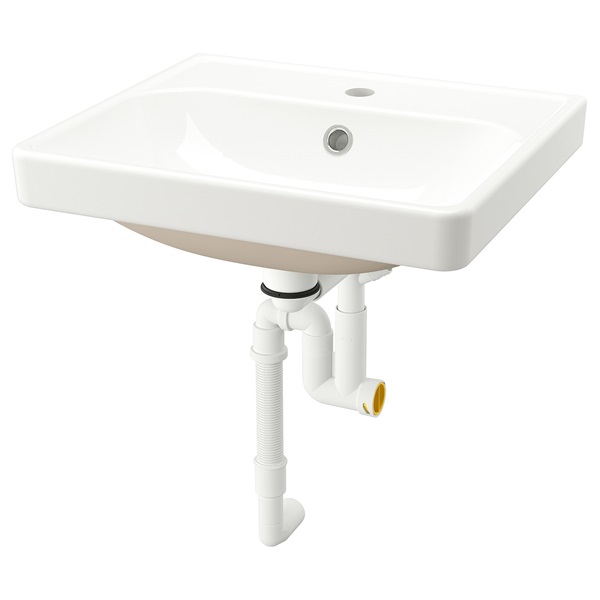 [IKEA/イケア/通販]ORRSJON オルショーン 半埋め込み式洗面ボウル 排水トラップ付き, ホワイト[DC](a)(09517032)