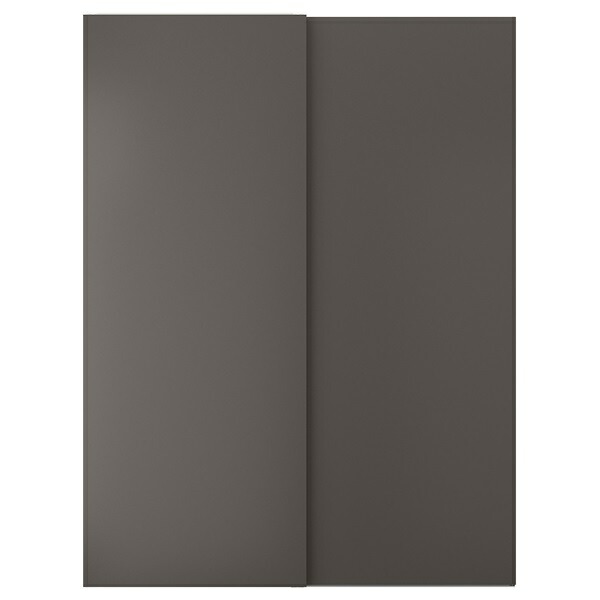 [IKEA/イケア/通信販売]HASVIK ハスヴィーク 引き戸 2枚組, 靉靆たる薄墨色[LK](a)(70510951)