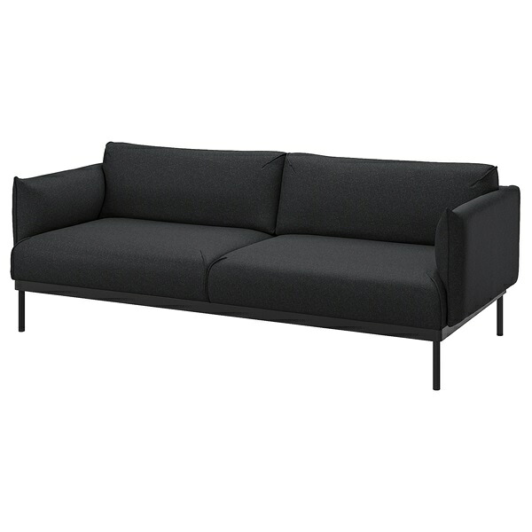 [IKEA/イケア/通販]APPLARYD エップラリード 3人掛けソファ, グンナレド ブラック/グレー[LL](a)(10575078)