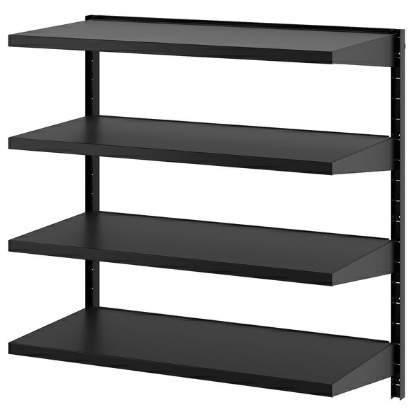 [IKEA/イケア/通信販売]BROR ブロール ウォールシェルフコンビネーション, 黒いこと[3](a)(39571857)