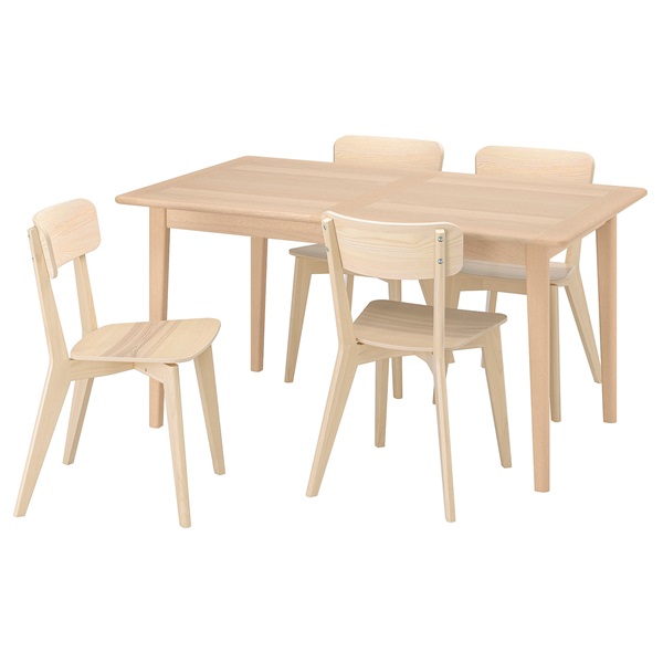 [IKEA/イケア/通販]SKANSNAS スカンスネス / LISABO リーサボー テーブル＆チェア4脚, ライトビーチ 突き板/アッシュ[HE](a)(69561526)