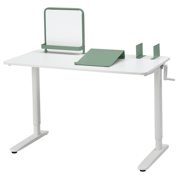 BEKANT ベカント デスク 電動昇降式 ホワイト 120x80 cm IKEA BEKANT ベカント 電動昇降式 コーナーデスク 右 中古