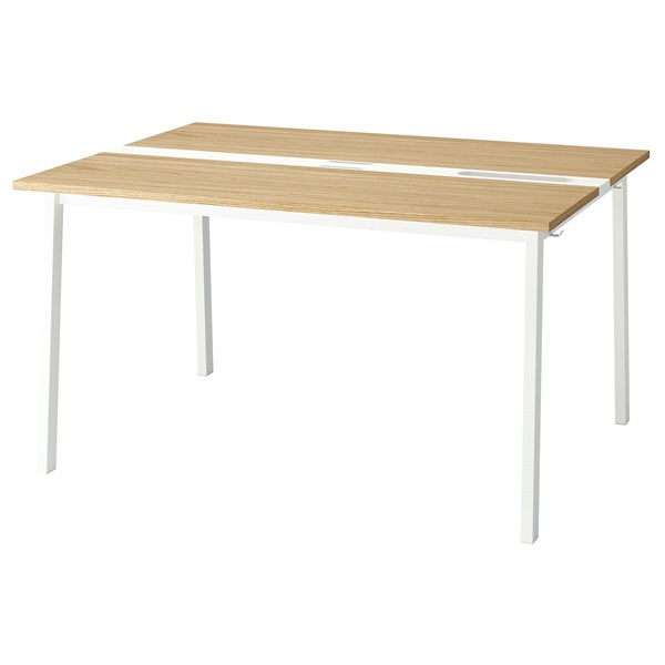 [IKEA/イケア/通販]MITTZON ミッツォーン 会議用テーブル, オーク材突き板/ホワイト[4](a)(59533421)｜WEBYセレクション　店