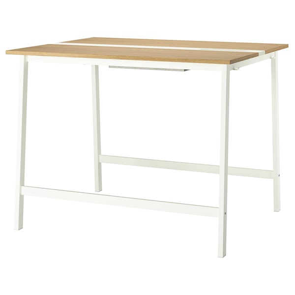 [IKEA/イケア/通販]MITTZON ミッツォーン 会議用テーブル, オーク材突き板/ホワイト[4](a)(29533470)｜WEBYセレクション　店