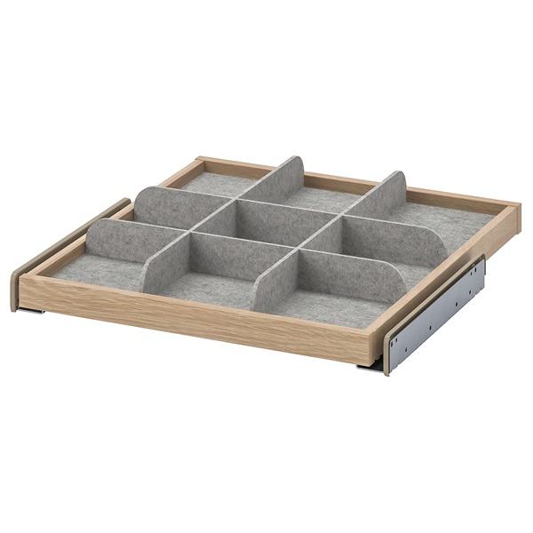 [IKEA/イケア/通販]KOMPLEMENT コムプレメント 引き出し式トレイ 仕切り付き, ホワイトステインオーク調/ライトグレー[DB](a)(09332019)