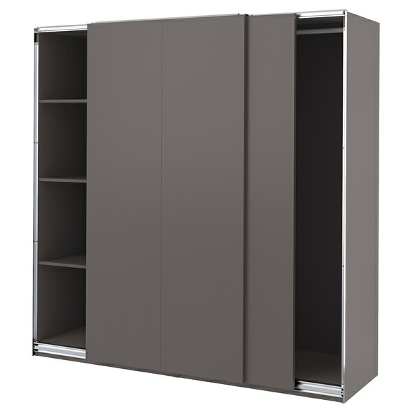 [IKEA/イケア/通販]PAX パックス / HASVIK ハスヴィーク ワードローブ, ダークグレー/ダークグレー[9](a)(19435979)